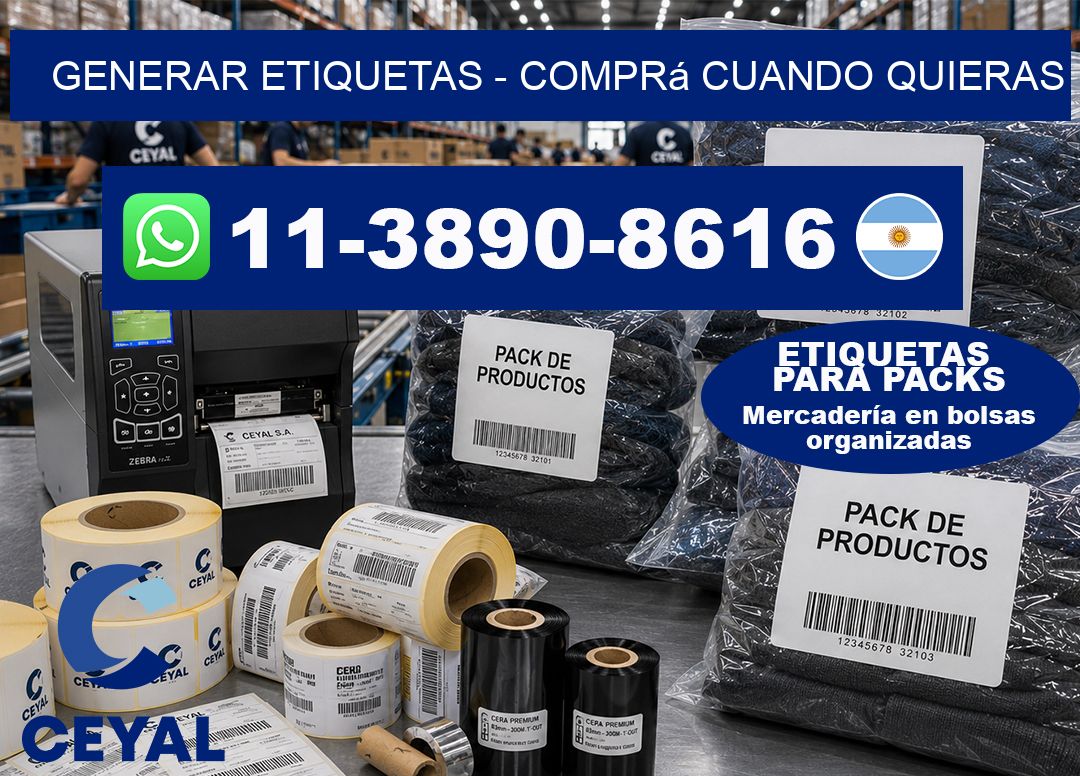 GENERAR ETIQUETAS - Comprá cuando quieras