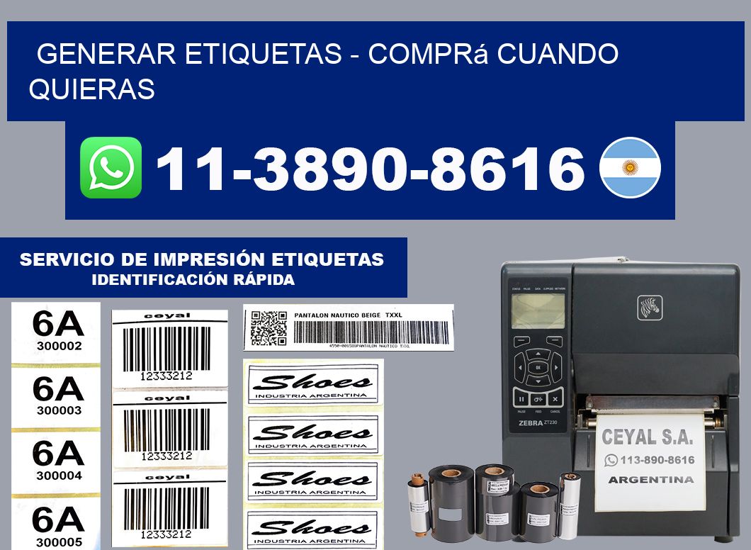GENERAR ETIQUETAS - Comprá cuando quieras