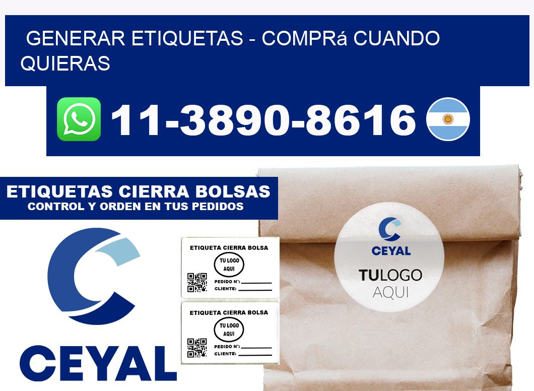 GENERAR ETIQUETAS - Comprá cuando quieras