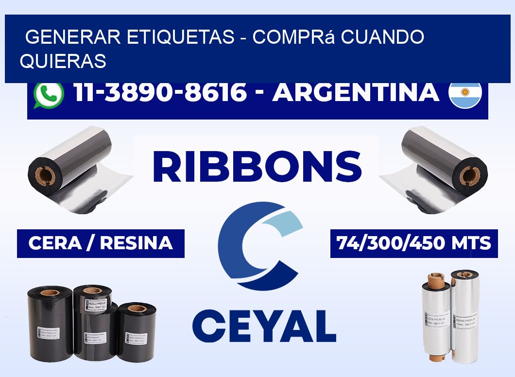 GENERAR ETIQUETAS - Comprá cuando quieras