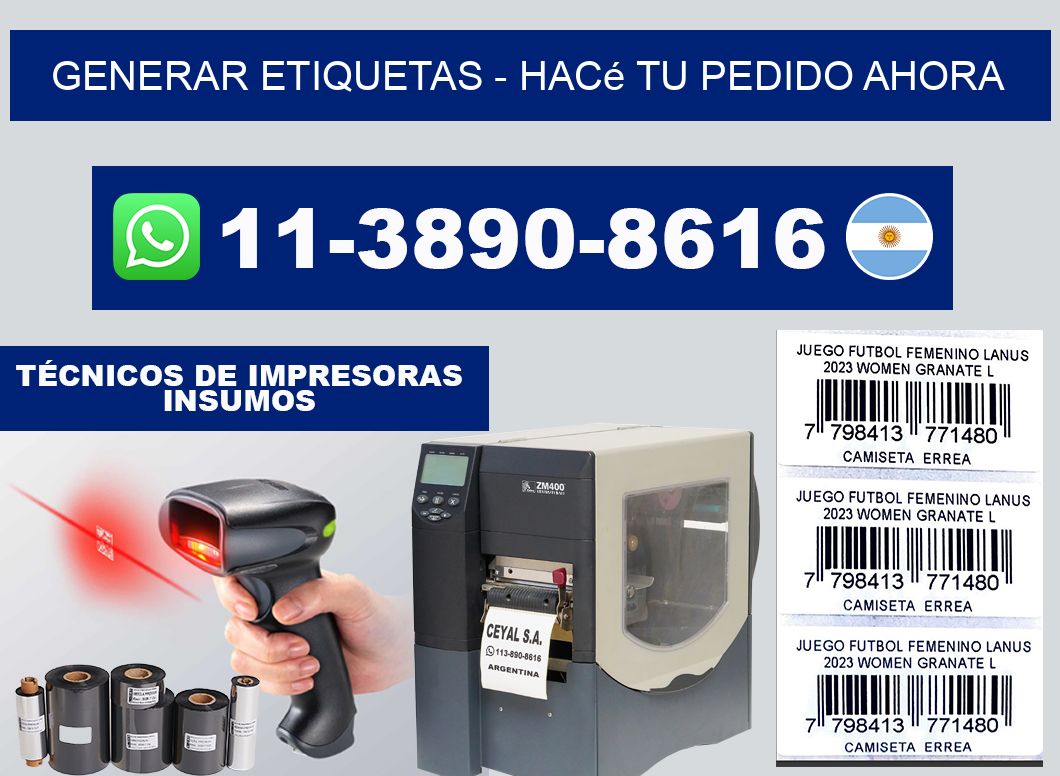 GENERAR ETIQUETAS - Hacé tu pedido ahora