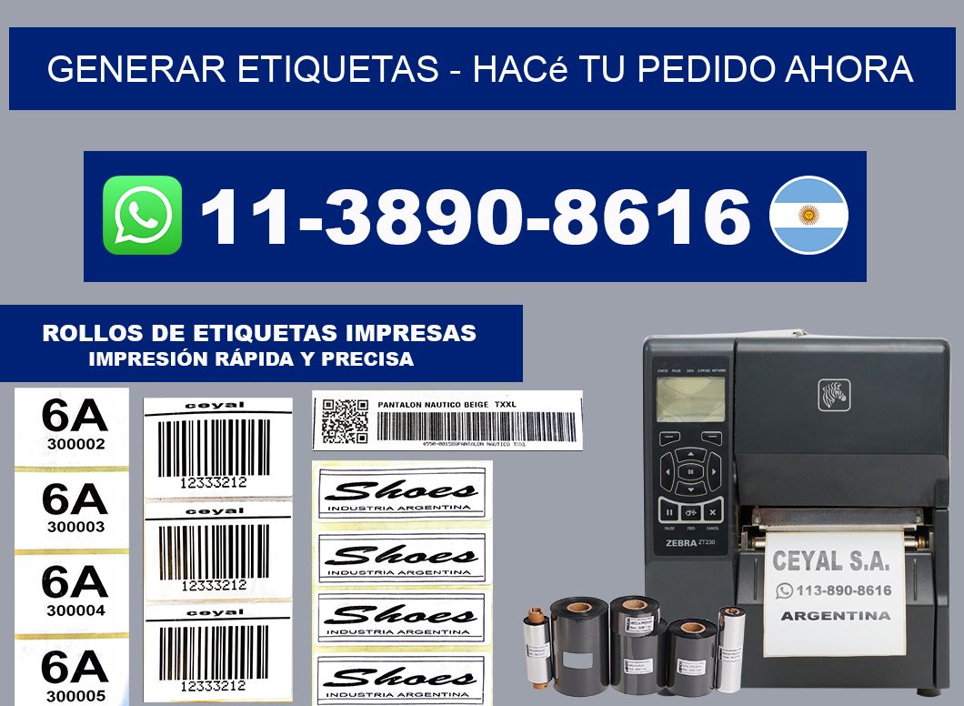 GENERAR ETIQUETAS - Hacé tu pedido ahora
