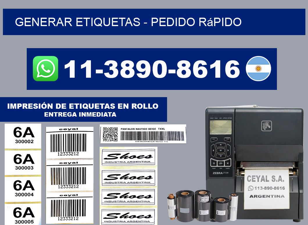 GENERAR ETIQUETAS - Pedido rápido
