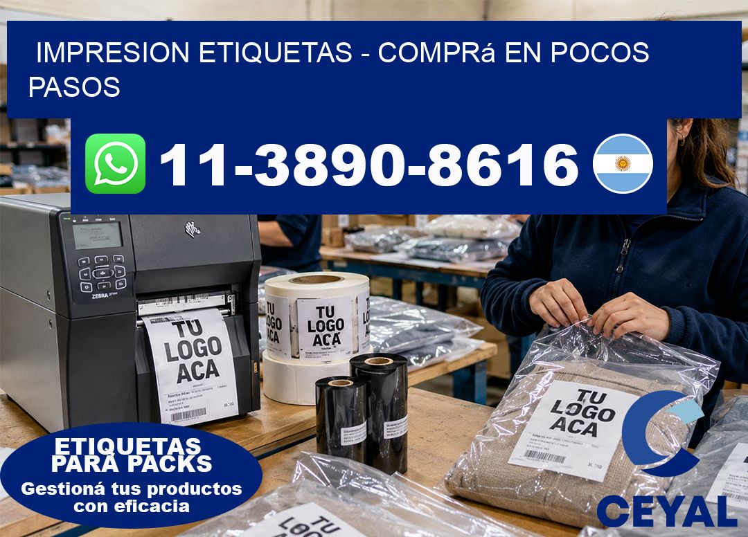 IMPRESION ETIQUETAS - Comprá en pocos pasos