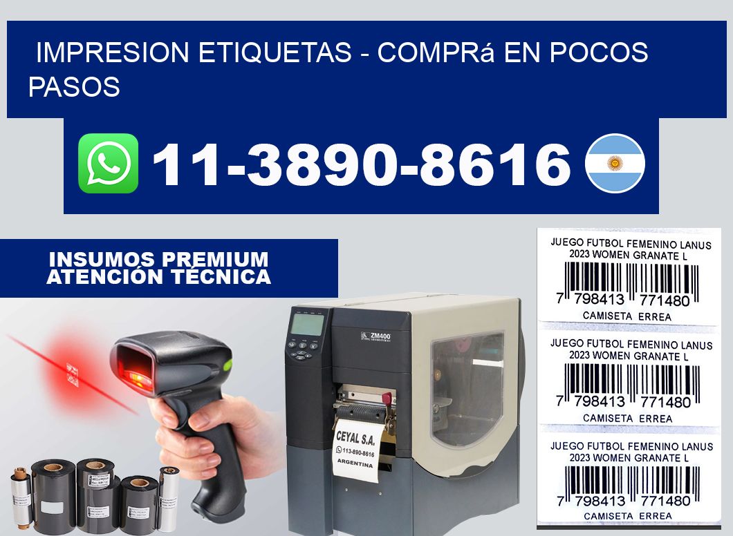 IMPRESION ETIQUETAS - Comprá en pocos pasos