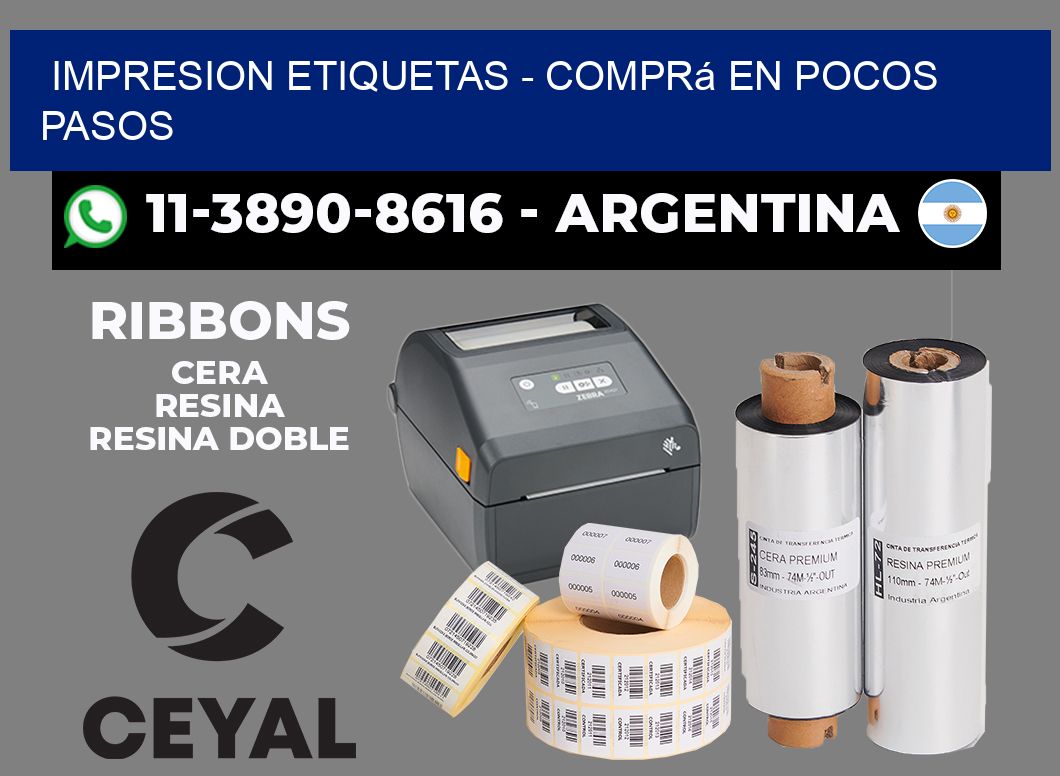 IMPRESION ETIQUETAS - Comprá en pocos pasos