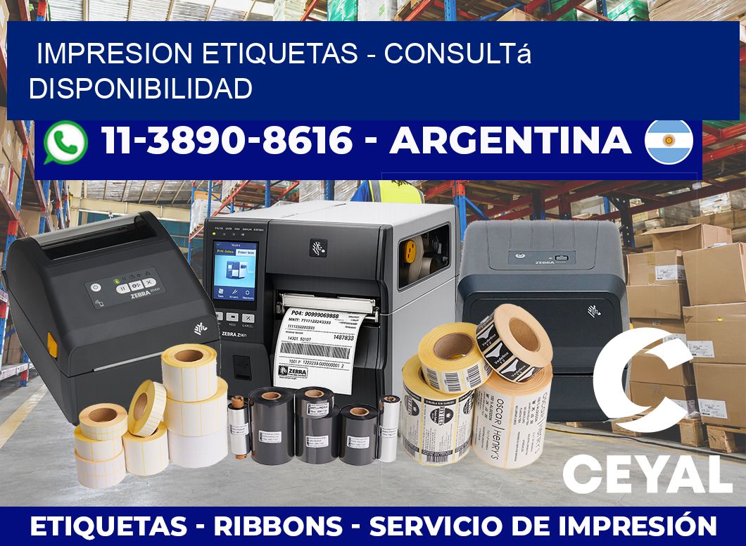 IMPRESION ETIQUETAS – Consultá disponibilidad