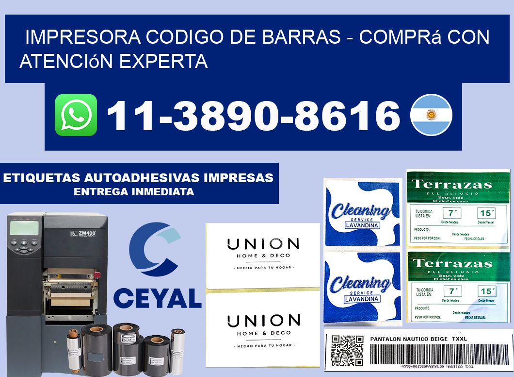 IMPRESORA CODIGO DE BARRAS - Comprá con atención experta