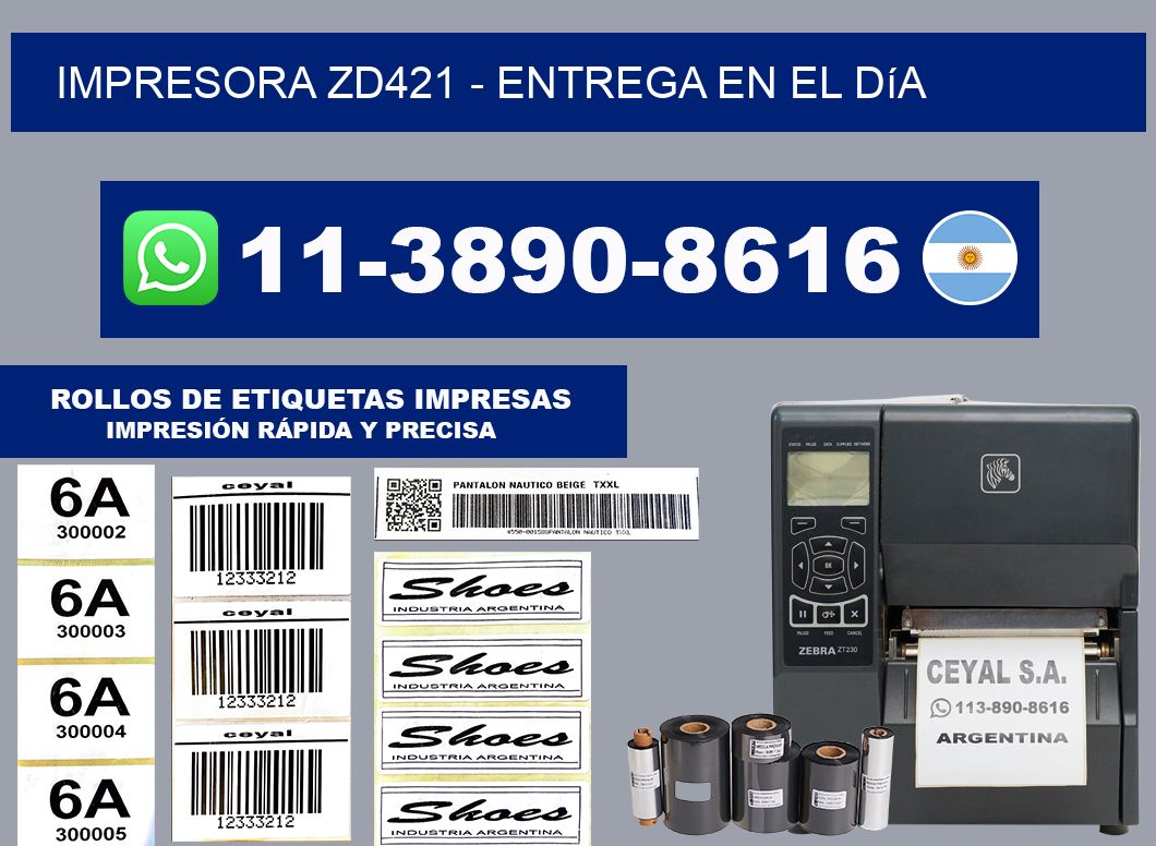 IMPRESORA ZD421 - Entrega en el día