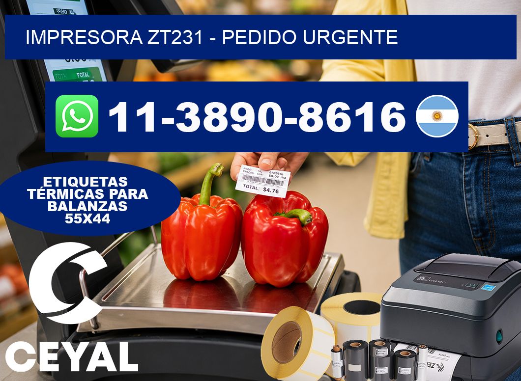 IMPRESORA ZT231 – Pedido urgente