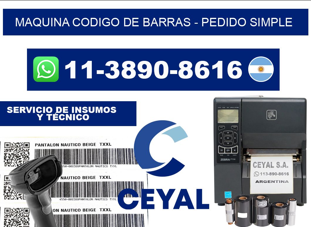 MAQUINA CODIGO DE BARRAS - Pedido simple