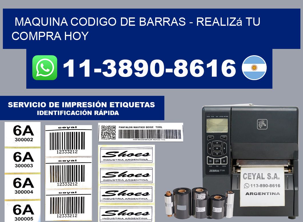 MAQUINA CODIGO DE BARRAS - Realizá tu compra hoy