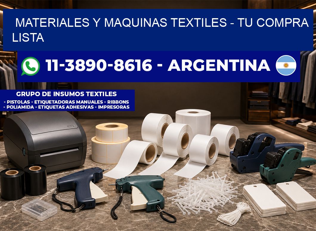 MATERIALES Y MAQUINAS TEXTILES - Tu compra lista