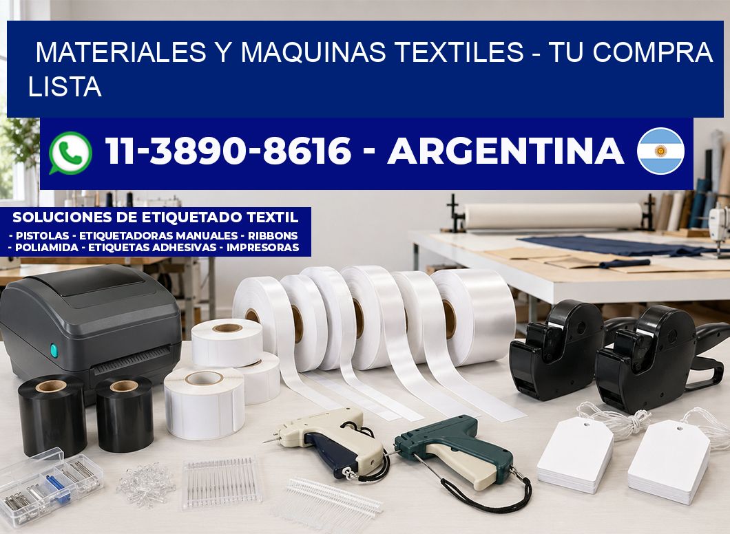 MATERIALES Y MAQUINAS TEXTILES - Tu compra lista