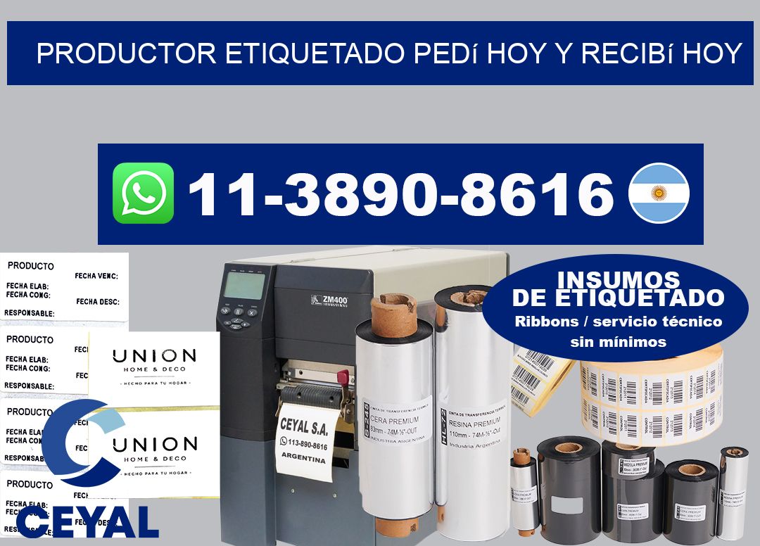 PRODUCTOR ETIQUETADO Pedí hoy y recibí hoy