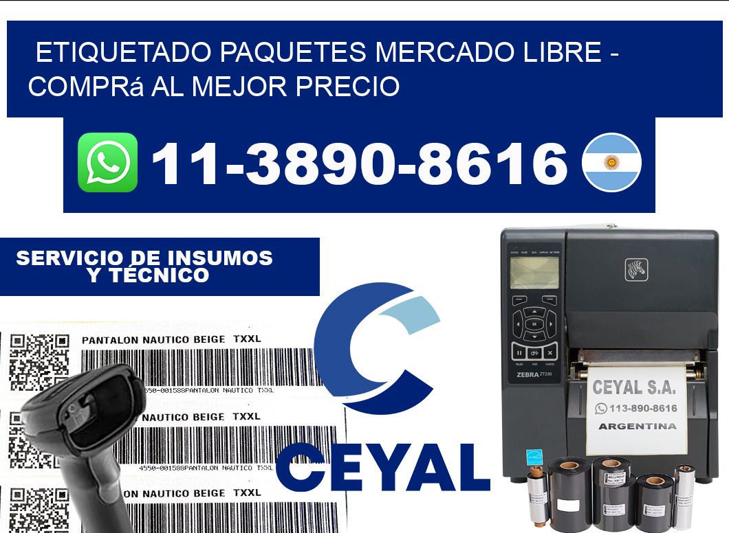 etiquetado paquetes mercado libre - Comprá al mejor precio