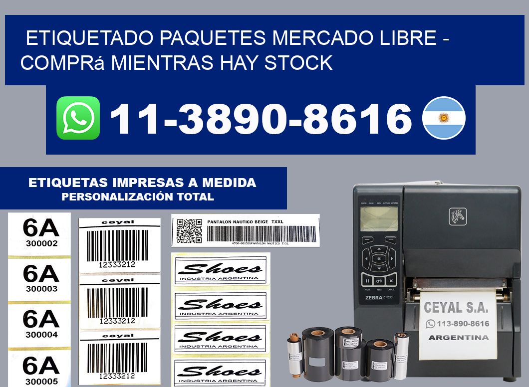 etiquetado paquetes mercado libre - Comprá mientras hay stock