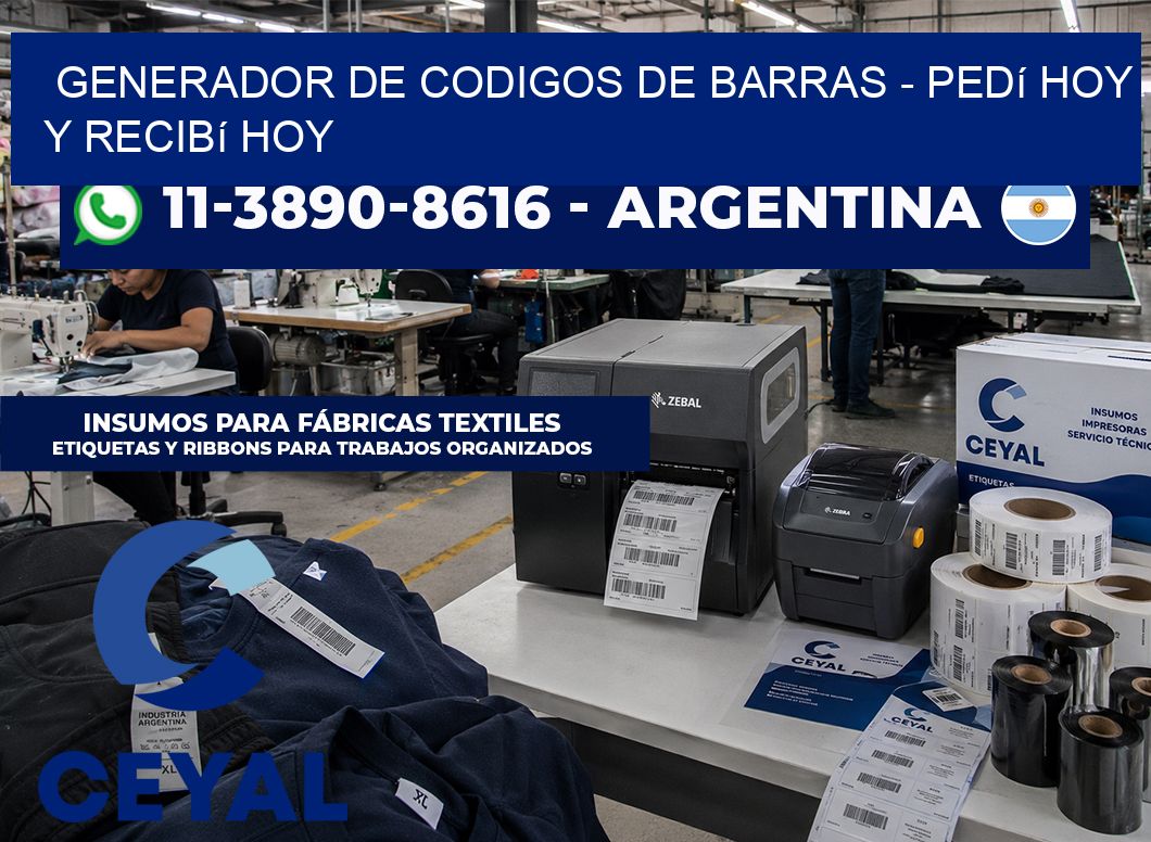 generador de codigos de barras – Pedí hoy y recibí hoy