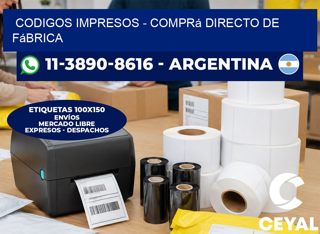 Codigos impresos – Comprá directo de fábrica