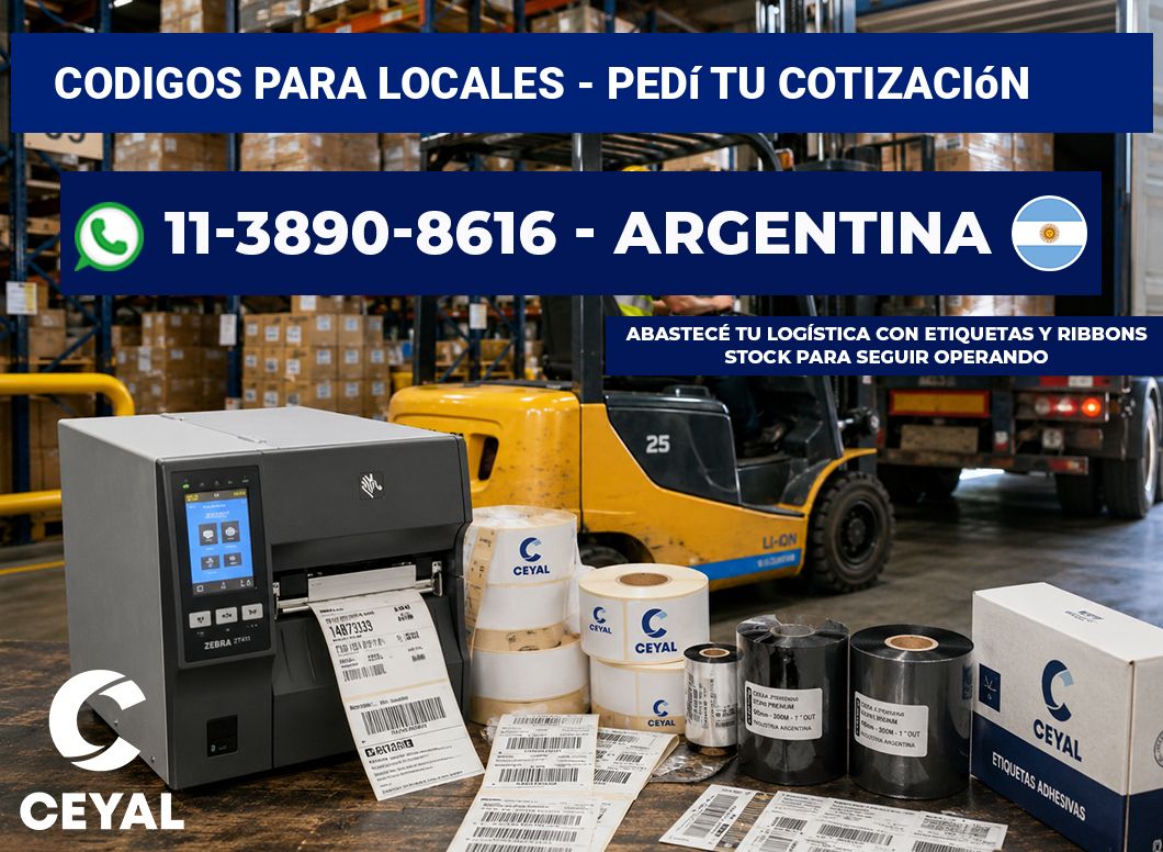 Codigos para locales - Pedí tu cotización