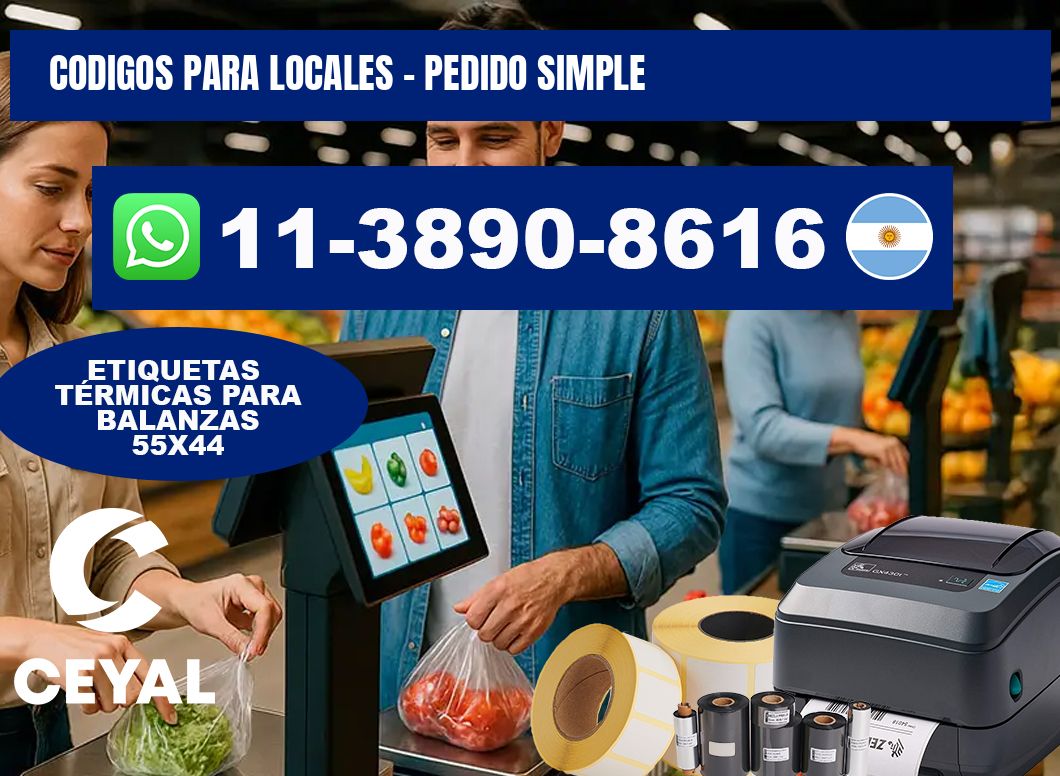 Codigos para locales - Pedido simple