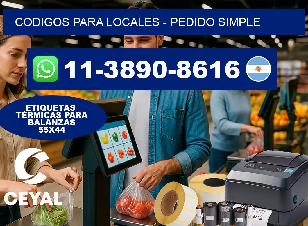 Codigos para locales - Pedido simple