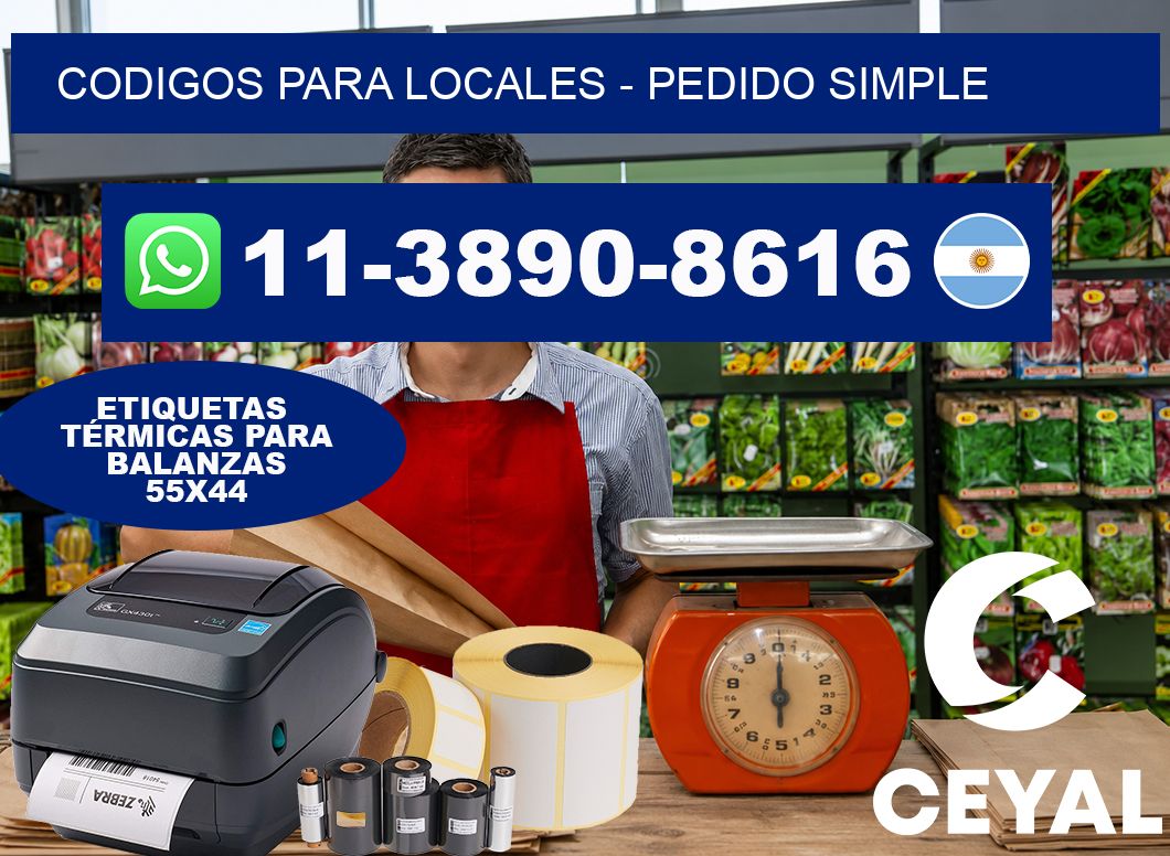 Codigos para locales – Pedido simple