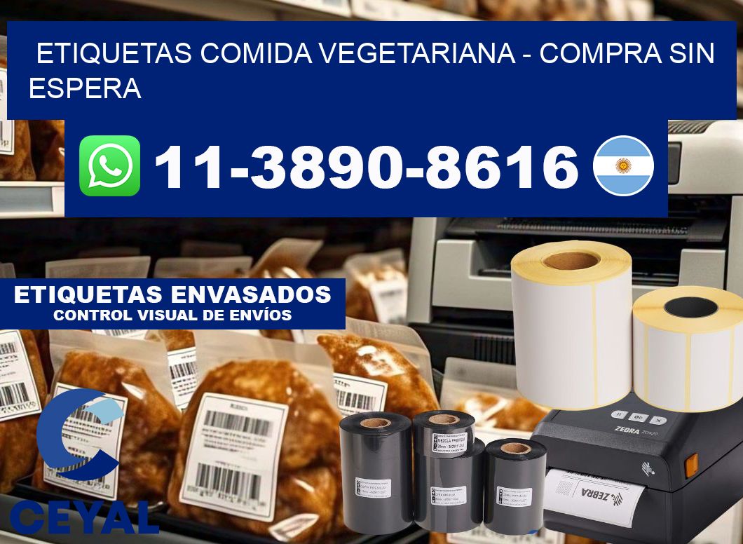 ETIQUETAS COMIDA VEGETARIANA - Compra sin espera