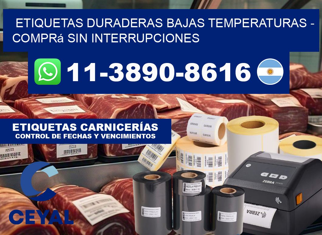 ETIQUETAS DURADERAS BAJAS TEMPERATURAS - Comprá sin interrupciones