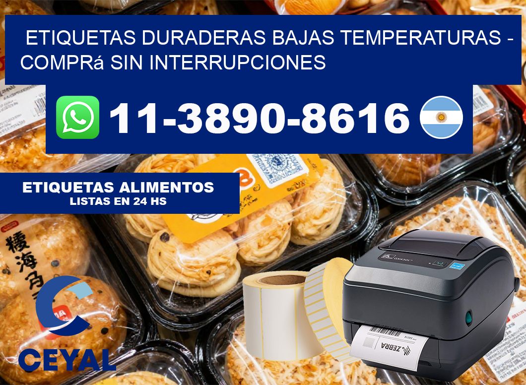 ETIQUETAS DURADERAS BAJAS TEMPERATURAS - Comprá sin interrupciones