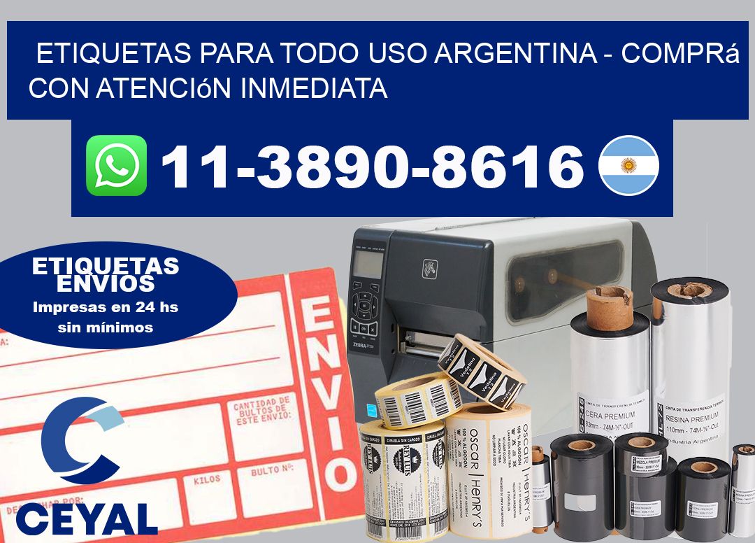 ETIQUETAS PARA TODO USO ARGENTINA – Comprá con atención inmediata