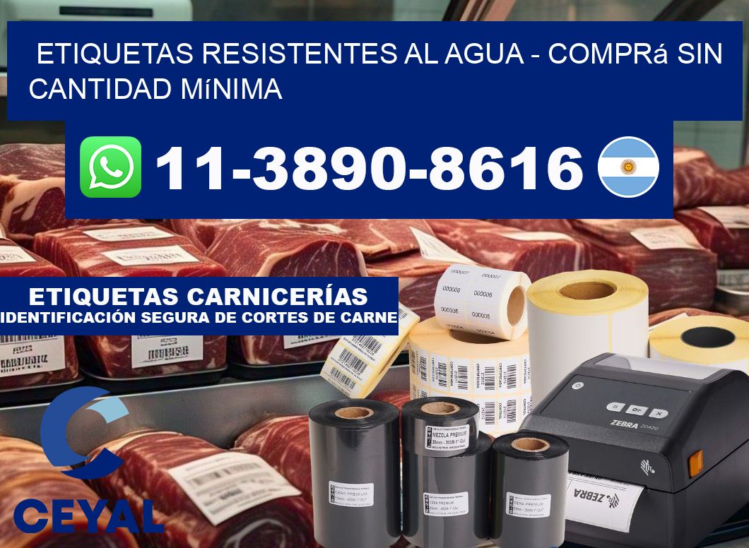 ETIQUETAS RESISTENTES AL AGUA - Comprá sin cantidad mínima