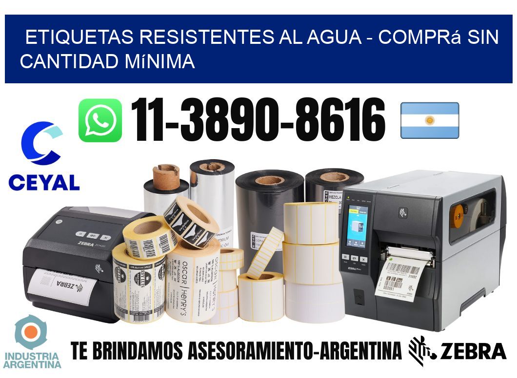 ETIQUETAS RESISTENTES AL AGUA - Comprá sin cantidad mínima