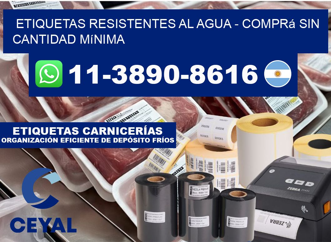 ETIQUETAS RESISTENTES AL AGUA - Comprá sin cantidad mínima