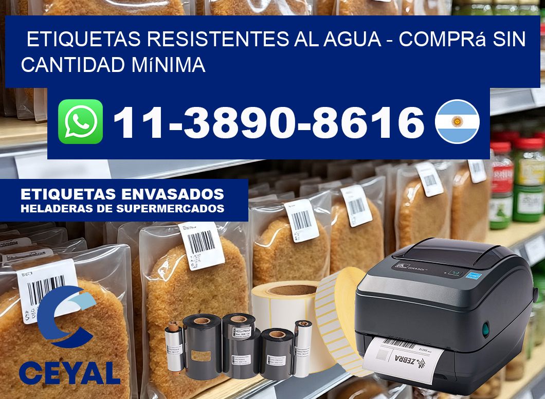 ETIQUETAS RESISTENTES AL AGUA - Comprá sin cantidad mínima