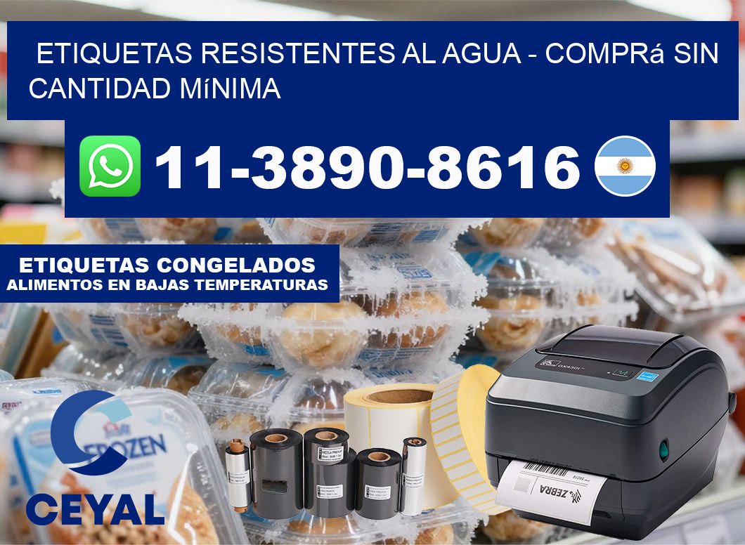 ETIQUETAS RESISTENTES AL AGUA – Comprá sin cantidad mínima