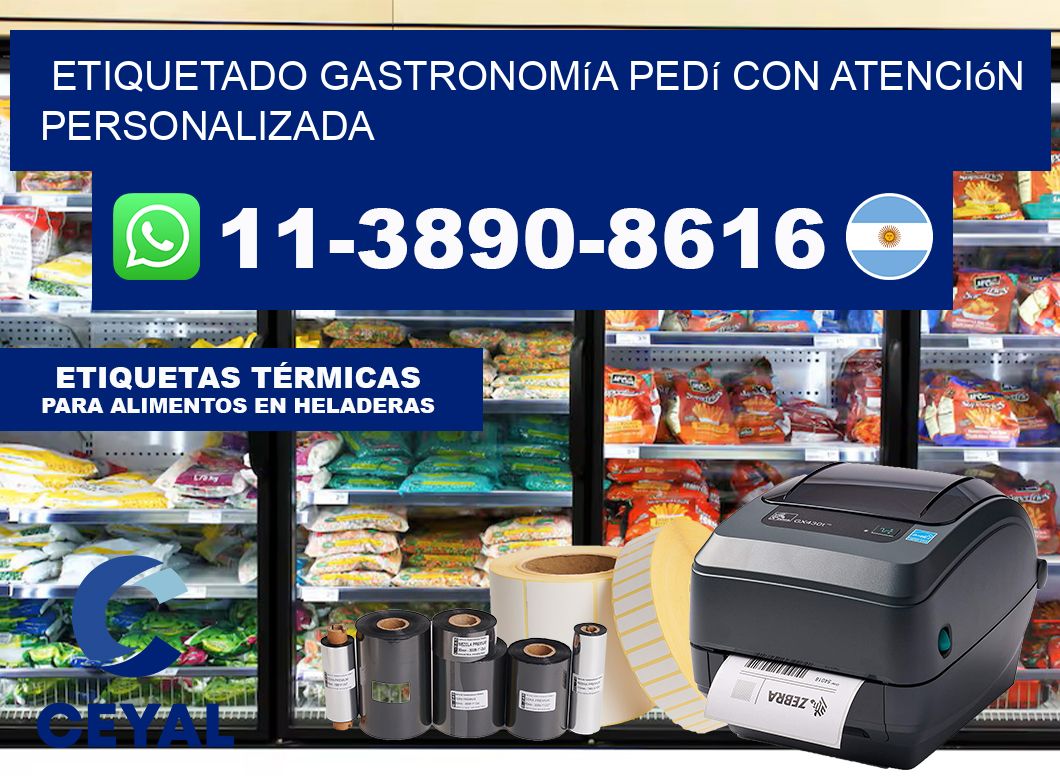Etiquetado gastronomía Pedí con atención personalizada
