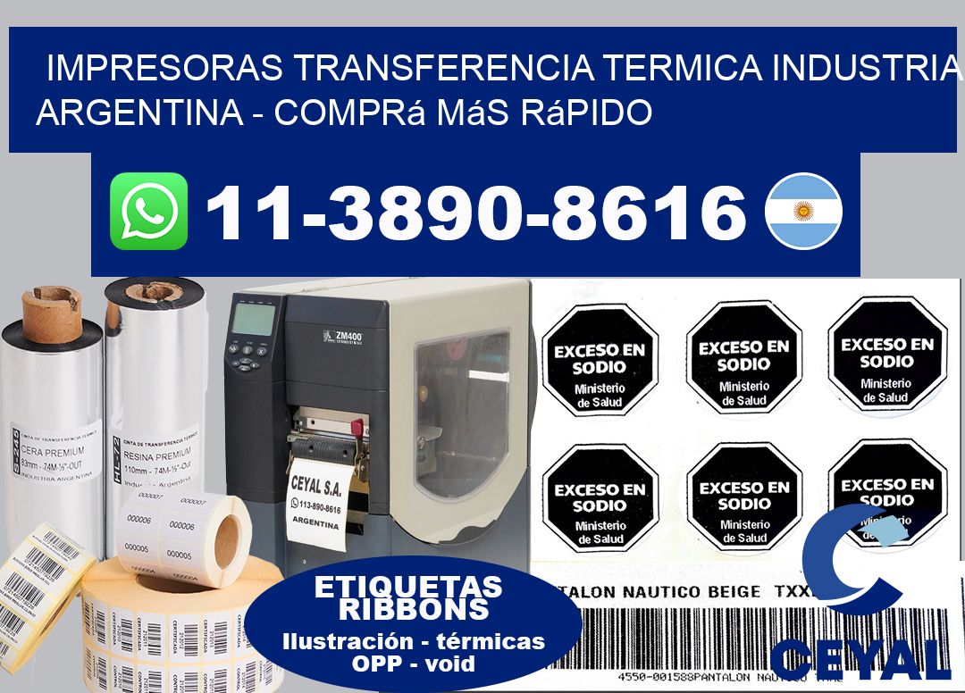 IMPRESORAS TRANSFERENCIA TERMICA INDUSTRIA ARGENTINA - Comprá más rápido