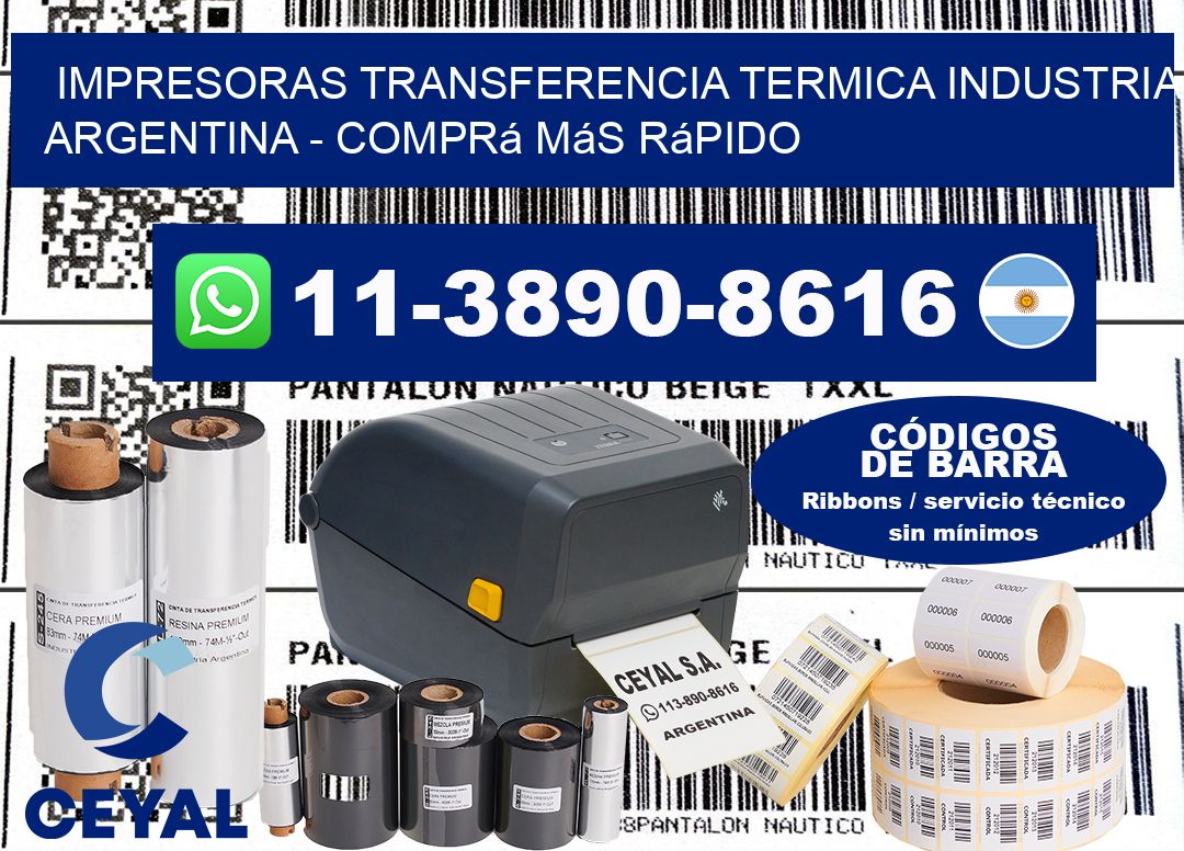 IMPRESORAS TRANSFERENCIA TERMICA INDUSTRIA ARGENTINA – Comprá más rápido