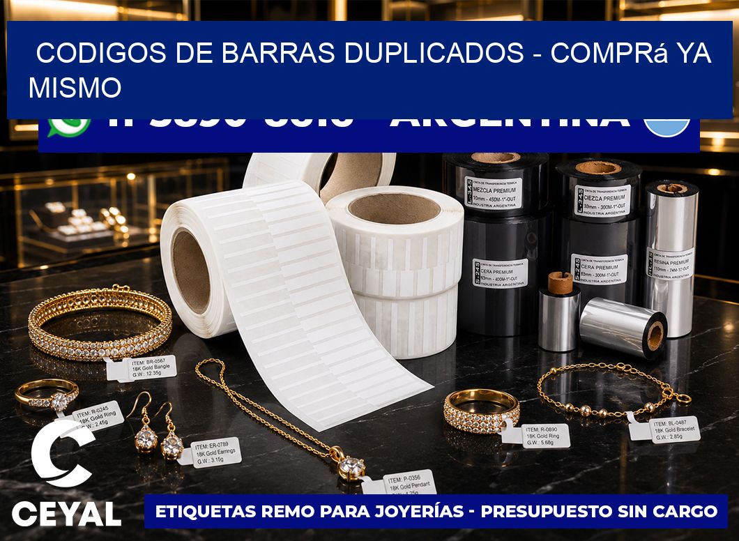 codigos de barras duplicados - Comprá ya mismo