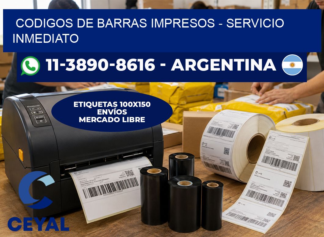 codigos de barras impresos - Servicio inmediato