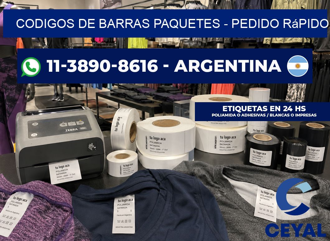 codigos de barras paquetes - Pedido rápido