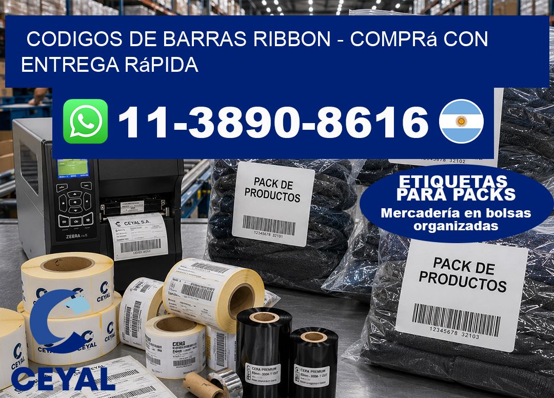 codigos de barras ribbon - Comprá con entrega rápida