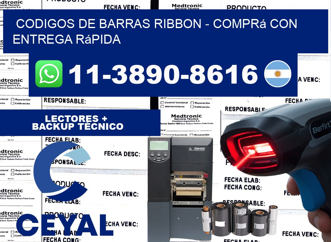 codigos de barras ribbon - Comprá con entrega rápida