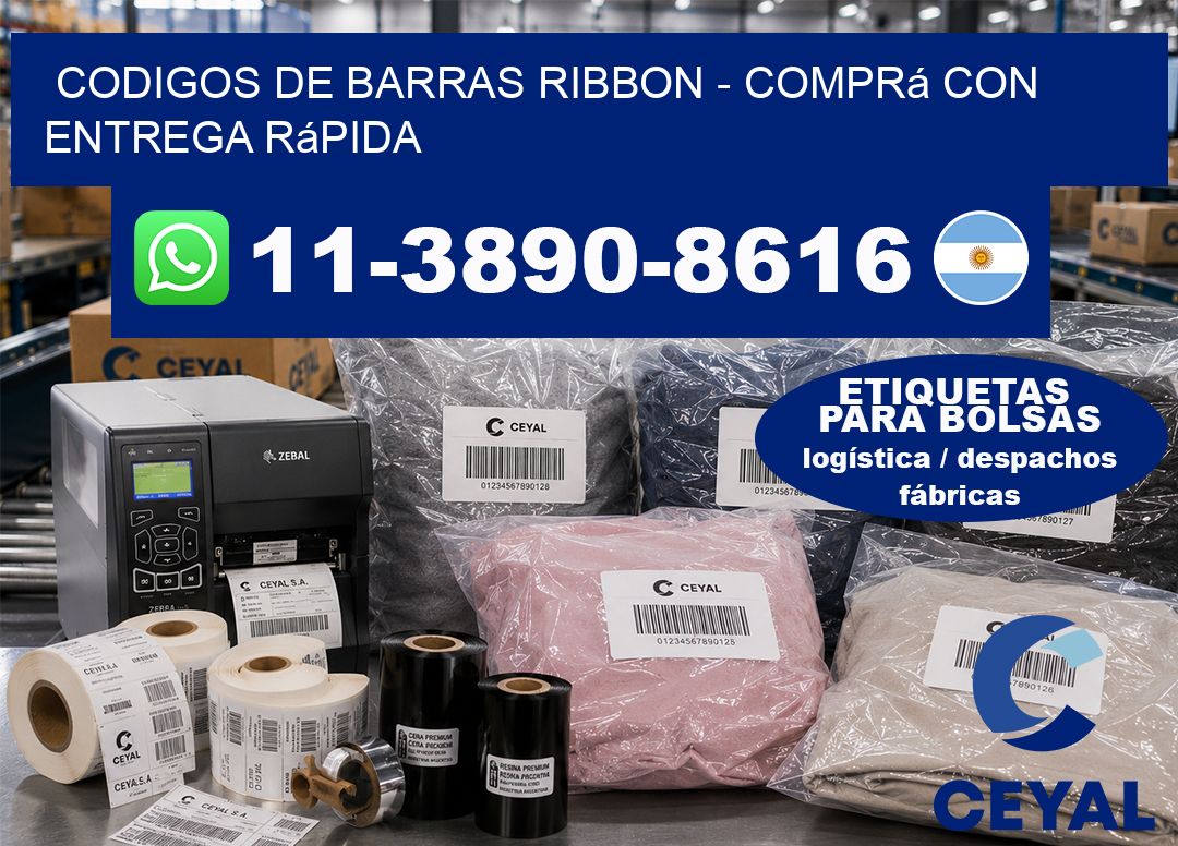 codigos de barras ribbon – Comprá con entrega rápida
