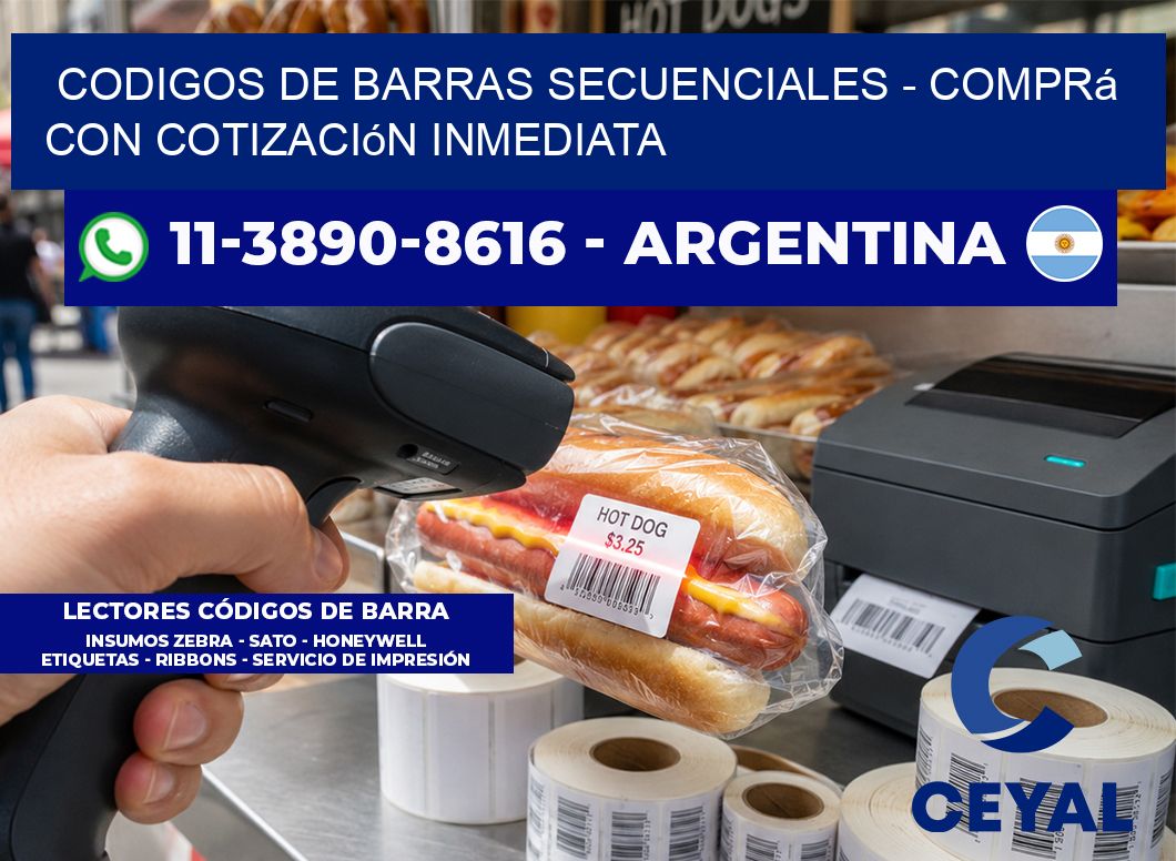 codigos de barras secuenciales - Comprá con cotización inmediata