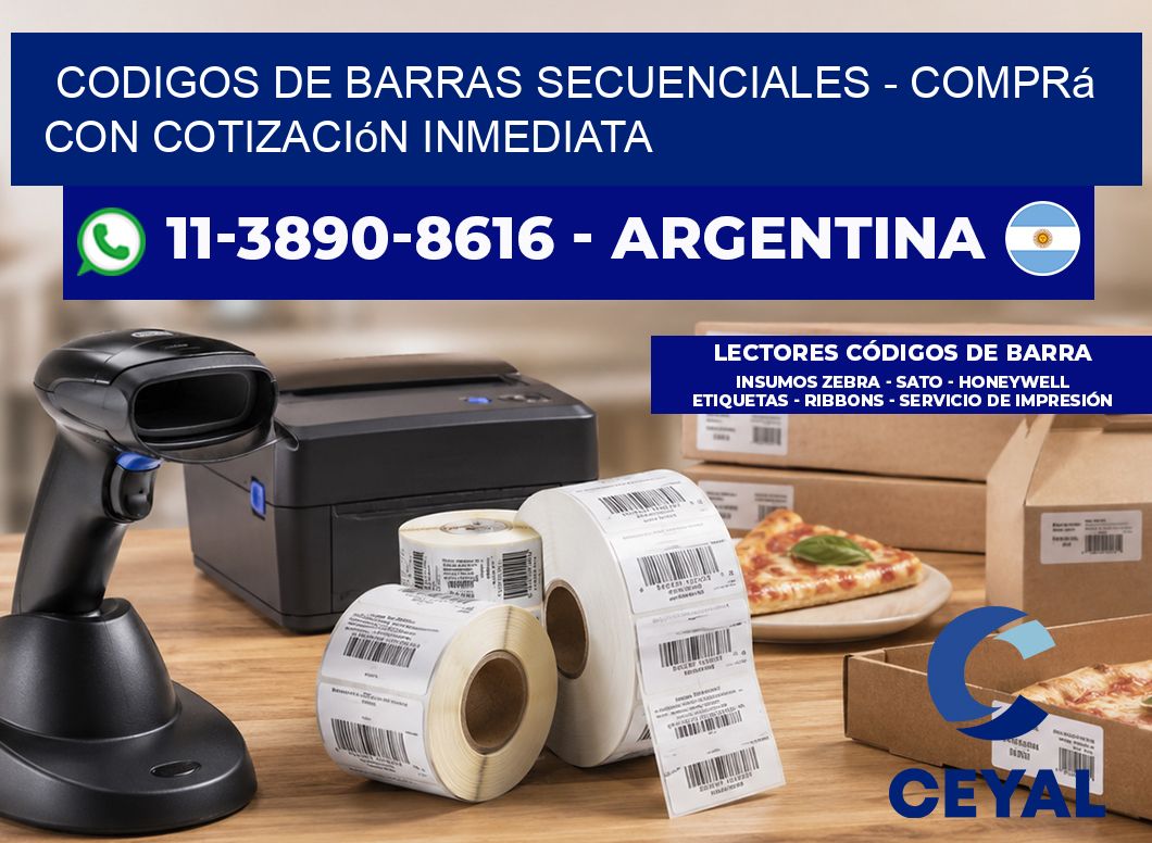 codigos de barras secuenciales - Comprá con cotización inmediata