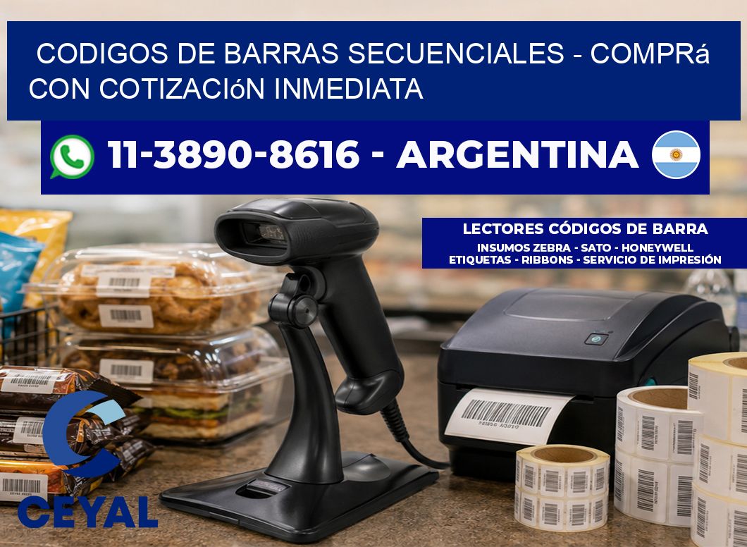 codigos de barras secuenciales - Comprá con cotización inmediata