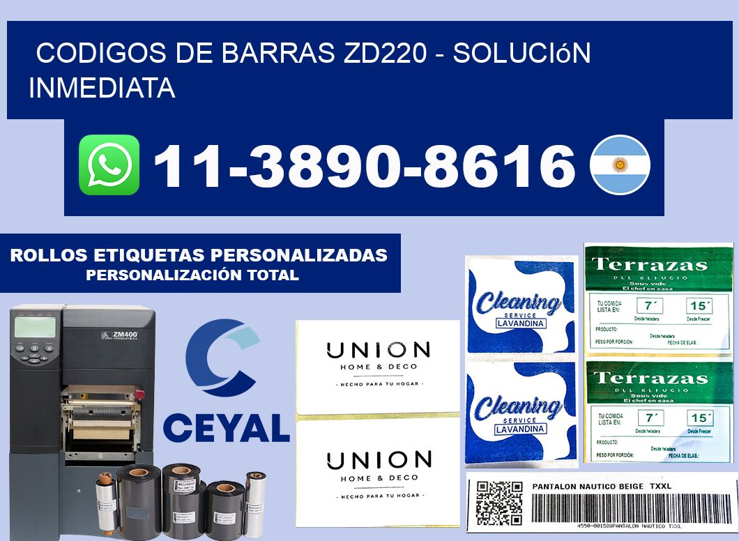 codigos de barras zd220 - Solución inmediata