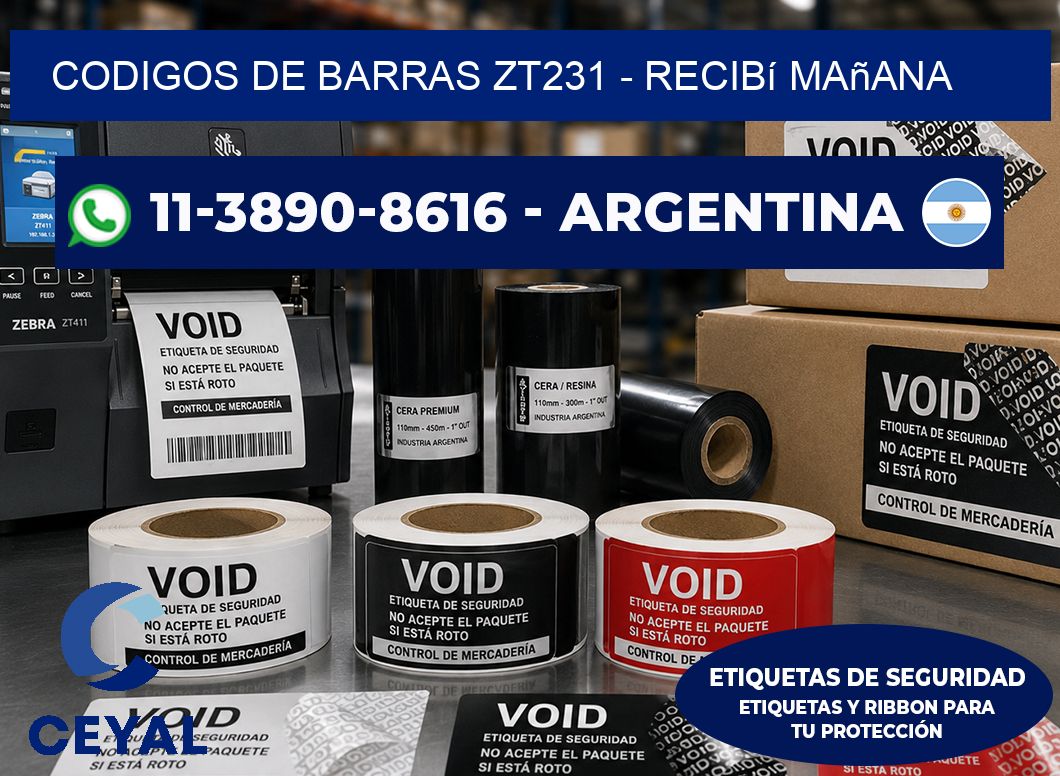 codigos de barras zt231 – recibí mañana